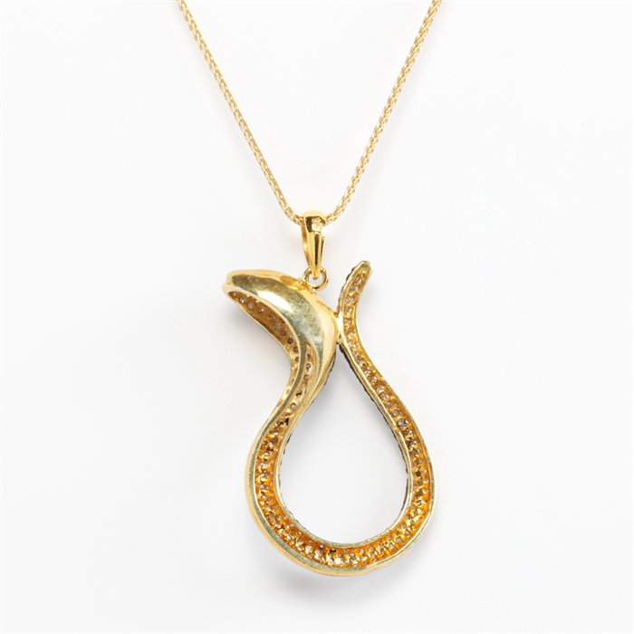 Diamond Snake Pendant Necklace 